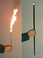 FLAMING TORCH TO CANE